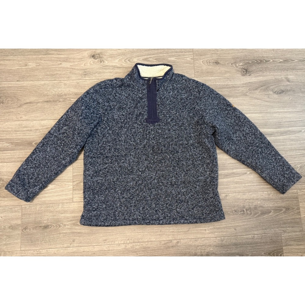 Orvis Classic Sherpa Lined Pullover XL‎ Blue Warm Thick Winter Quarter Zip